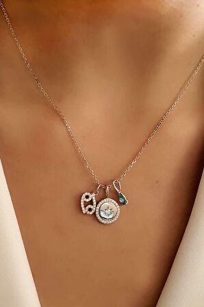 Swarovski taşlı gümüş kolye 
