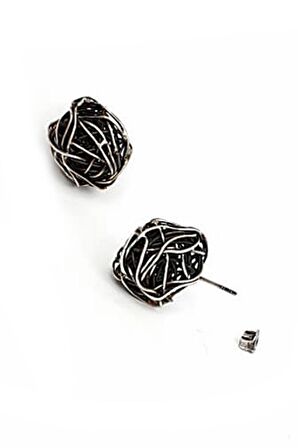 Tasarım el isi gümüş küpe 