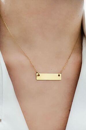 İtalyan tasarımı gümüş plaka kolye