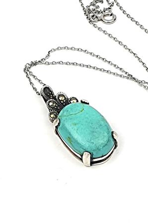 Turkuaz taşlı gümüş kolye 
