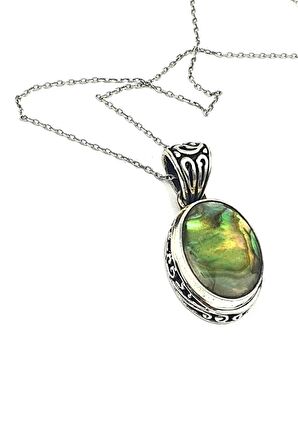 Okyanus sedefi gümüş tasarım kolye