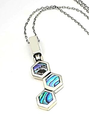 Okyanus sedefi gümüş kolye 