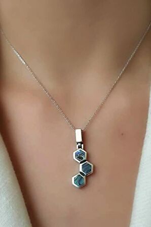 Okyanus sedefi gümüş kolye 