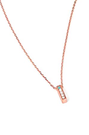İ harfi gümüş rose minimal kolye