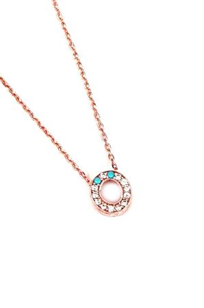 Ö harfi gümüş rose minimal kolye