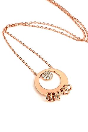 İtalyan tasarımı gümüş rose modern kolye