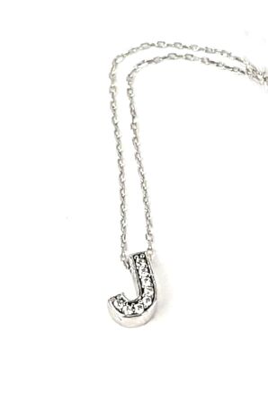 J harfi gümüş minimal kolye