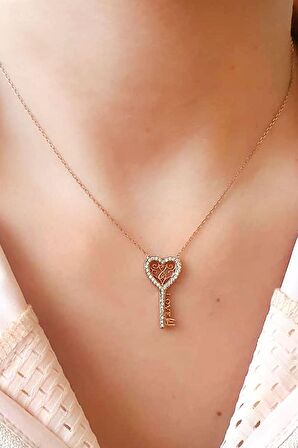 Love yazılı kalbimin anahtarısın aşk kolyesi 