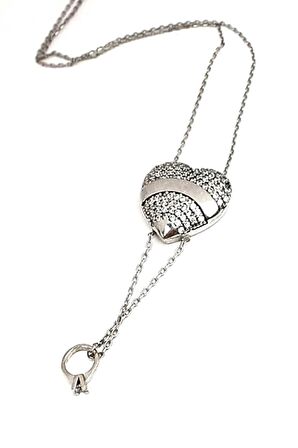 Zirkon taşlı kalpli gümüş aşk kolyesi 