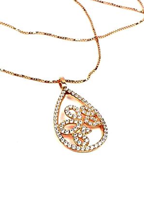 Sky Diamond gümüş lüks gümüş rose kolye 