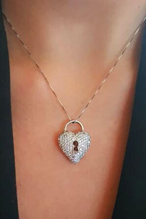 Çift taraflı tasarım bombeli kalp kolye 