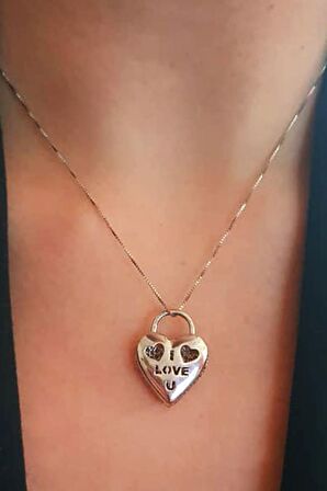 Çift taraflı tasarım bombeli kalp kolye 