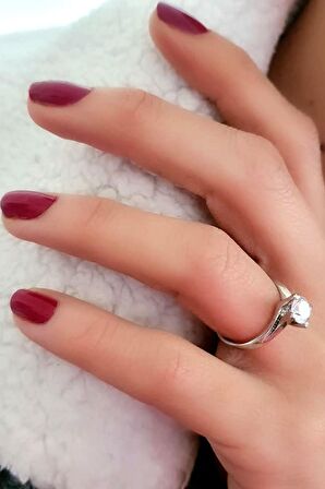 zirkon taşlı gümüş burgu tek taş yüzük 