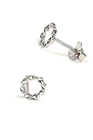 Minimal burgu gümüş küpe