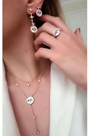 İtalyan tasarımı gümüş rose lüks set takım 
