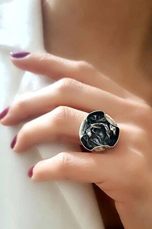 Gümüş el işi tasarım yüzük