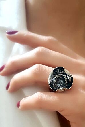 Gümüş el işi tasarım yüzük