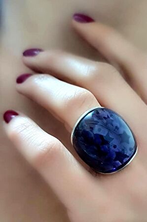 İtalyan tasarımı ici yıldız detaylı gümüş Ametist yüzük