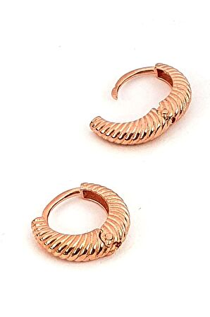 Altın işçiliğinde 925 ayar gümüş burgu halka küpe 0.5 cm çap