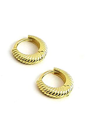 Altın işçiliğinde 925 ayar gümüş burgu halka küpe 0.5 cm çap