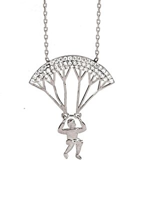 925 ayar gümüş paraşütçü gümüş kolye