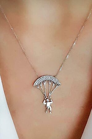 925 ayar gümüş paraşütçü gümüş kolye