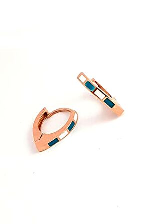 Mine işçiliği gümüş rose üçgen halka küpe 1 cm çap