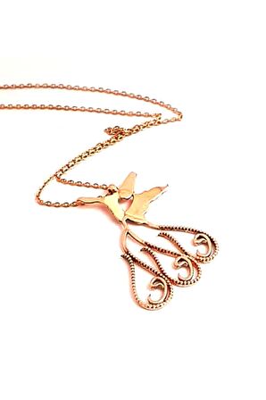 Semazen gümüş rose kolye 