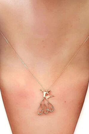 Semazen gümüş rose kolye 