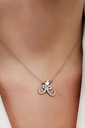 Etekleri vav Semazen gümüş kolye 