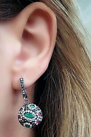 Swarovski taşlı gümüş küpe 
