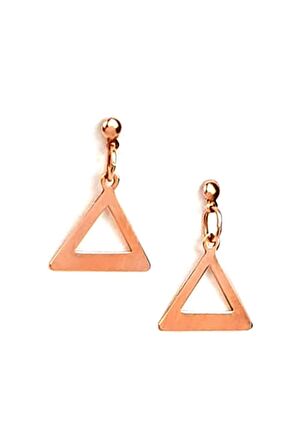 İtalyan tasarımı gümüş rose üçgen küpe 