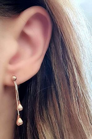 İtalyan tasarımı gümüş rose modern küpe