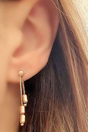 İtalyan tasarımı gümüş rose modern küpe