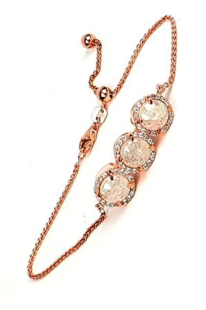 Kristal kuvars taşlı gümüş rose ayarlanabilir asansörlü bileklikKristal kuvars taşlı gümüş rose ayarlanabilir asansörlü bileklik