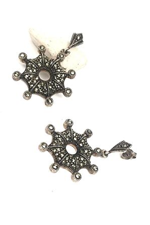 markazit taşlı gümüş trend küpe 