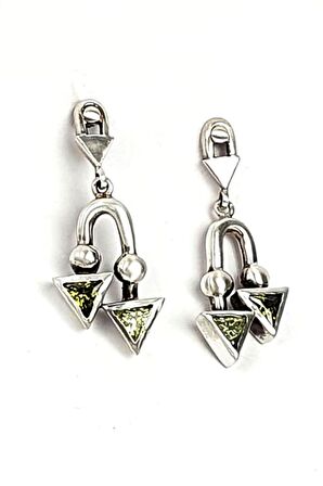 İtalyan tasarımı zirkon taş detaylı gümüş modern küpe