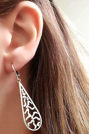 925 ayar gümüş tasarım damla bohem küpe