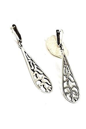 925 ayar gümüş tasarım damla bohem küpe