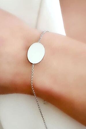 İtalyan 925 ayar gümüş plaka bileklik