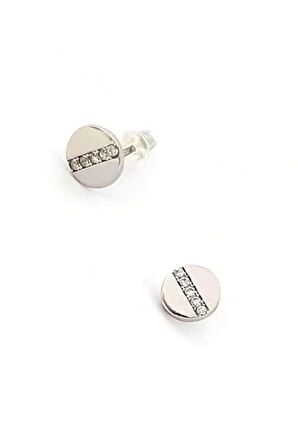 Zirkon taş detaylı italyan tasarımı gümüş lüks küpe 