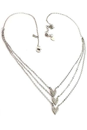 İtalyan tasarımı zirkon taşlı 925 ayar gümüş kolye