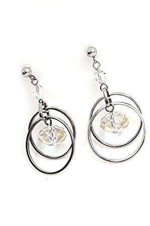 Swarovski taşlı gümüş lüks küpe