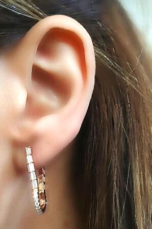 İtalyan tasarımı 925 ayar gümüş rose küpe