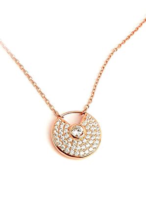 İtalyan tasarımı gümüş rose lüks kolye 