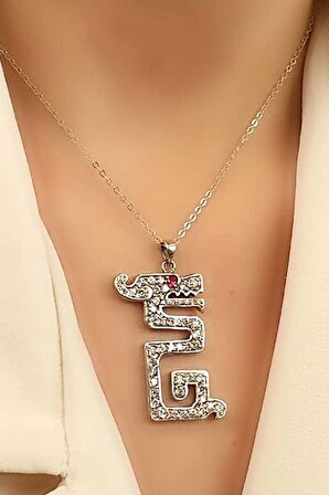 Ejderha figürlü pırlanta ışıltısında zirkon taşlı gümüş tasarım kolye 