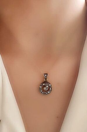 markazit taşlı gümüş modern kolye