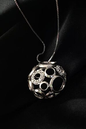 bombeli italyan tasarımı 925 ayar gümüş zirkon taş detaylı kolye