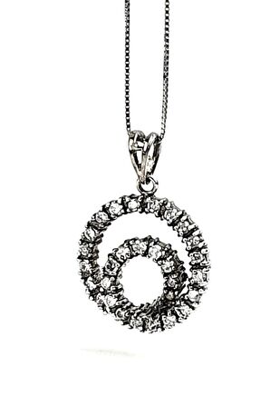 Zirkon taş detaylı italyan tasarımı 925 ayar gümüş lüks spiral kolye