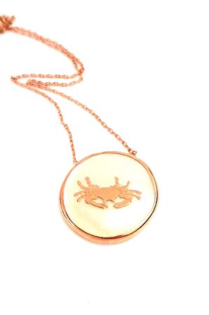 Yengeç burcu sedef taşlı gümüş Kadın kolye